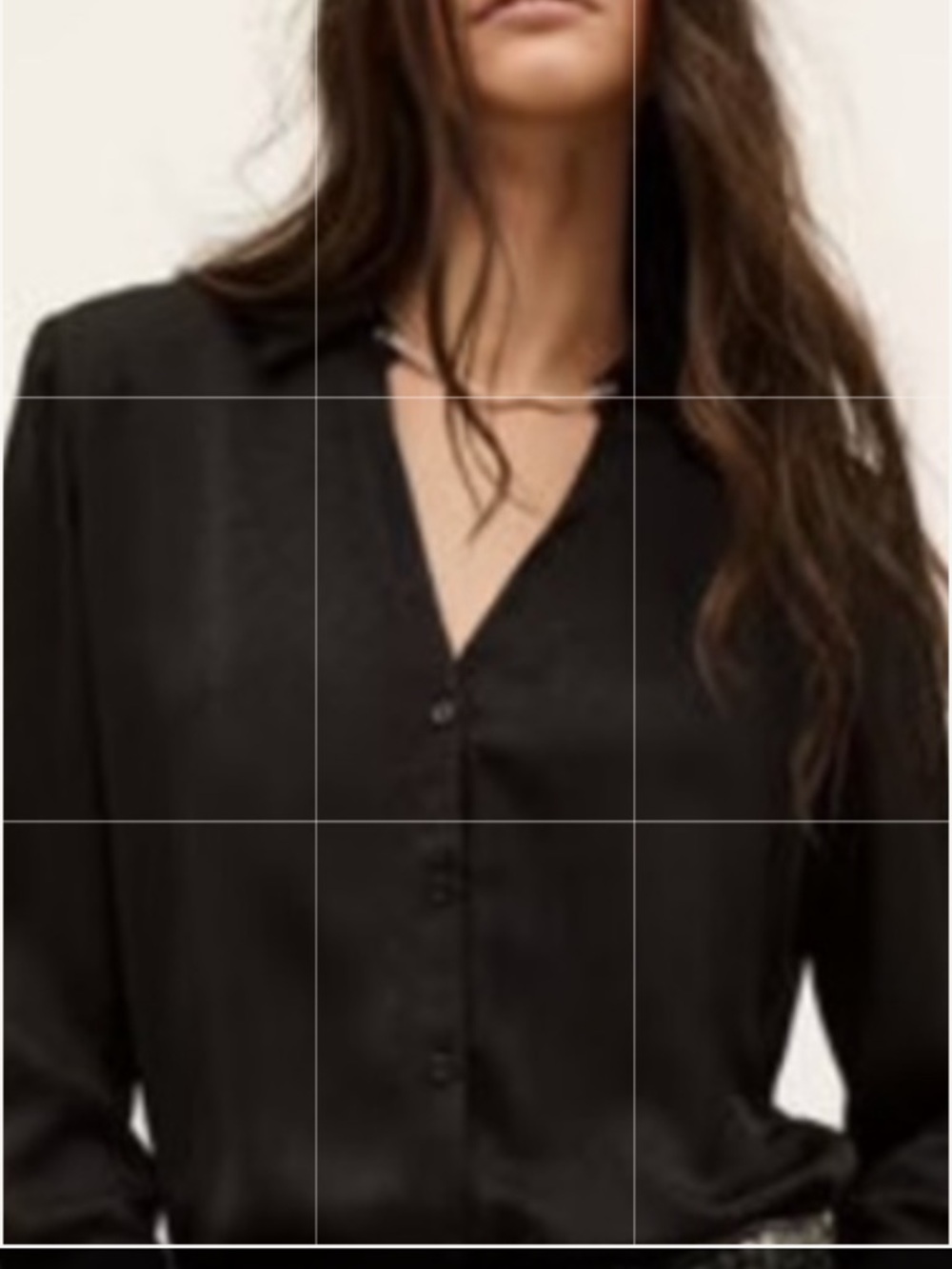Ba&sh Black V neck Button Down Long sleeve Blouse Top size Large